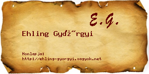 Ehling Györgyi névjegykártya