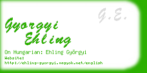 gyorgyi ehling business card